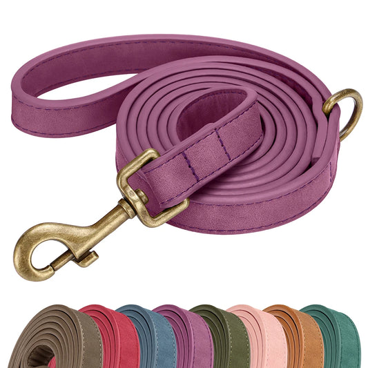 ComfortGrip Premium PU Leather Dog Leash – Heavy-Duty 5ft Walking Lead with 360° Rotatable Hook