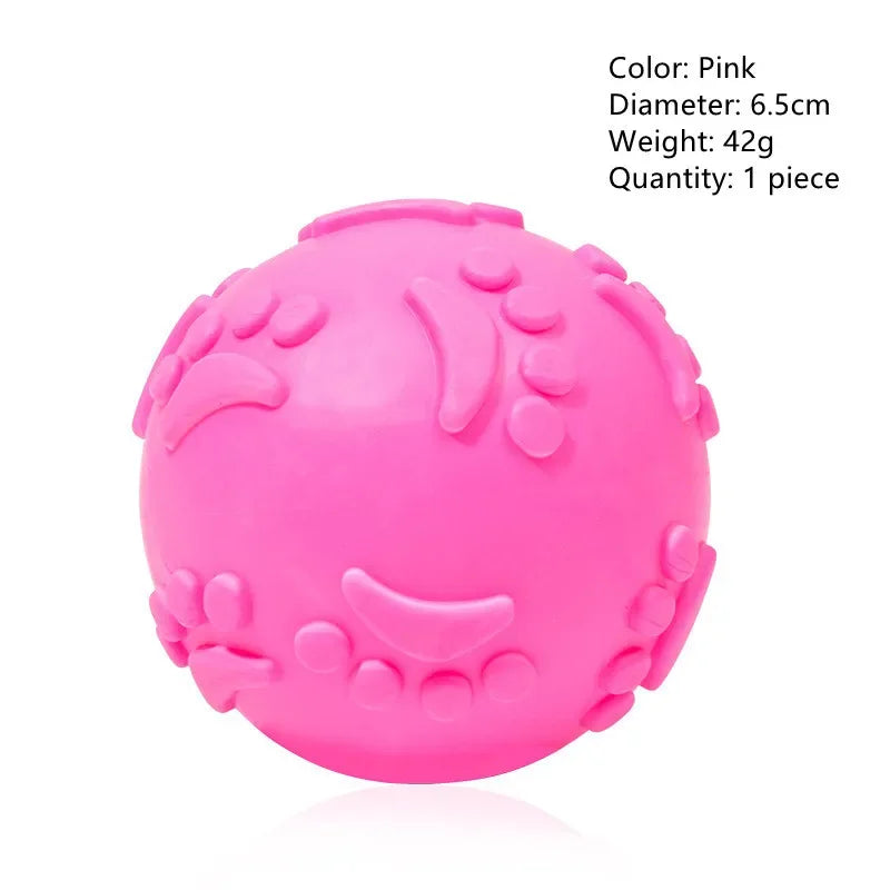 PawPlay Textured Rubber Squeaky Ball – Non-Toxic Interactive Chew Toy for Dogs