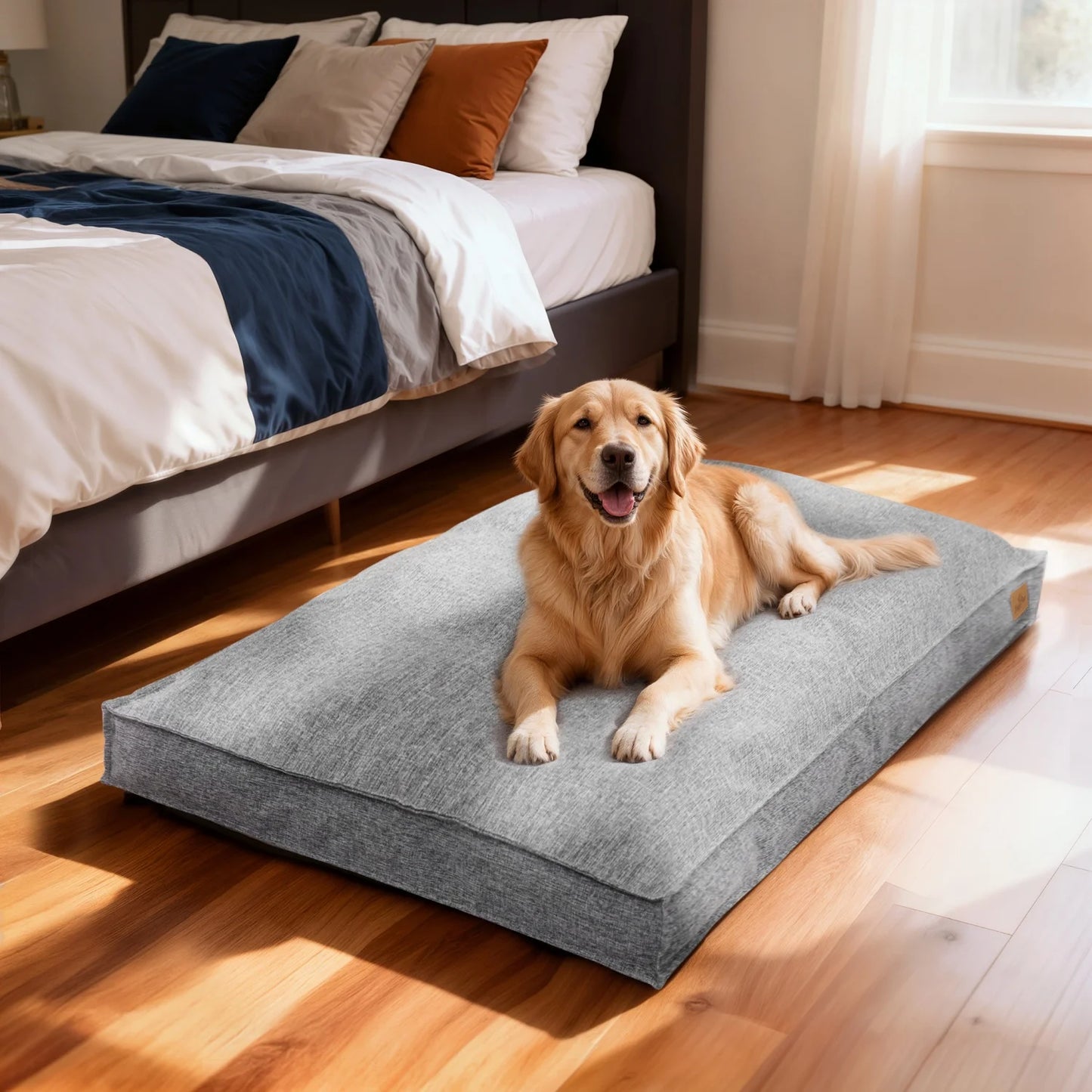 CozyCrate Orthopedic Linen Dog Bed Pad – Ultra-Soft Removable Washable Kennel Mat