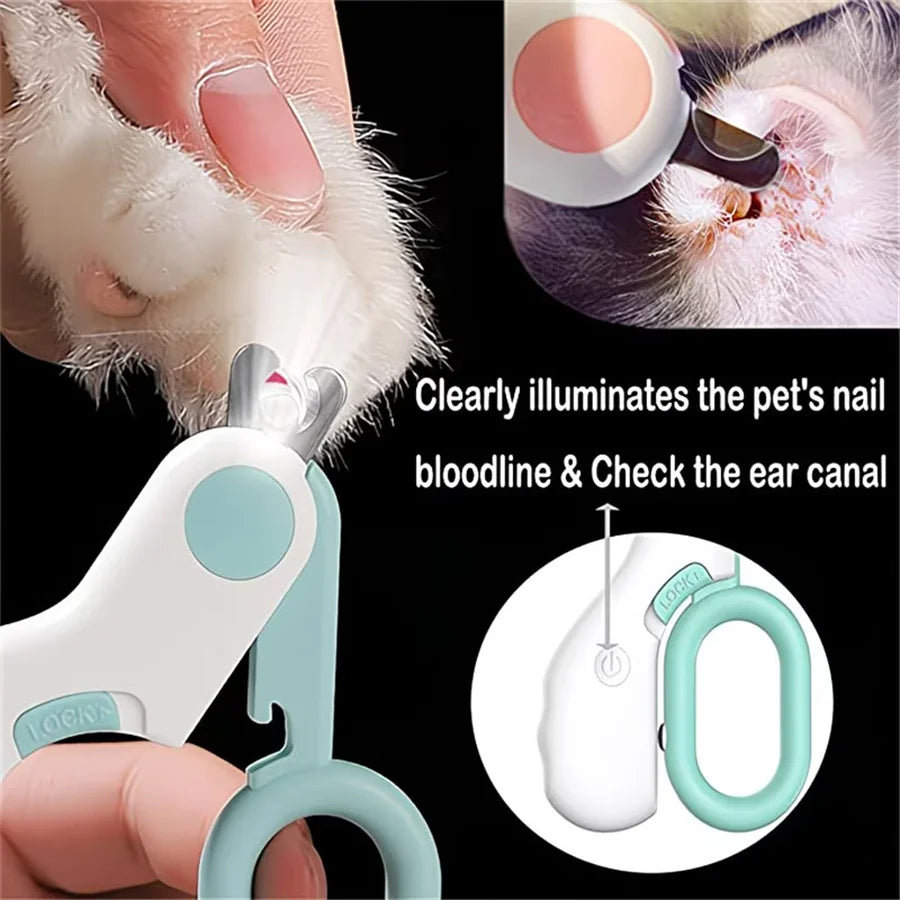 PawGlow Precision LED Pet Nail Trimmer – Safe & Ergonomic Grooming Clipper with Dual Light Modes