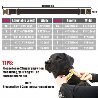 Personalized Plaid Dog Collar & Leash Set with Engraved ID Tag - Style Meets Safety