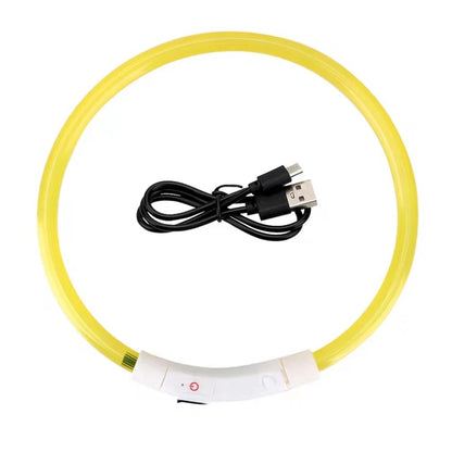 NightGlow USB Rechargeable LED Safety Collar – High-Visibility Cut-to-Fit Loss Prevention Collar
