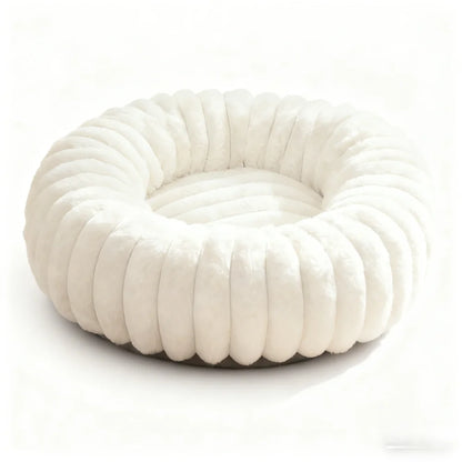 SnuggleNest Striped Pet Bed – Luxurious Comfort for Cats & Small Dogs