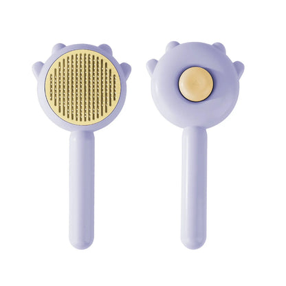 FurGlow Self-Cleaning Grooming Comb – Premium De-Shedding Slicker Brush for Cats and Dogs