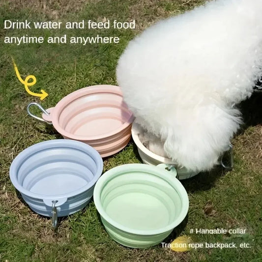 HydroPaws Collapsible 2-in-1 Travel Bowl – Portable Silicone Feeder with Carabiner