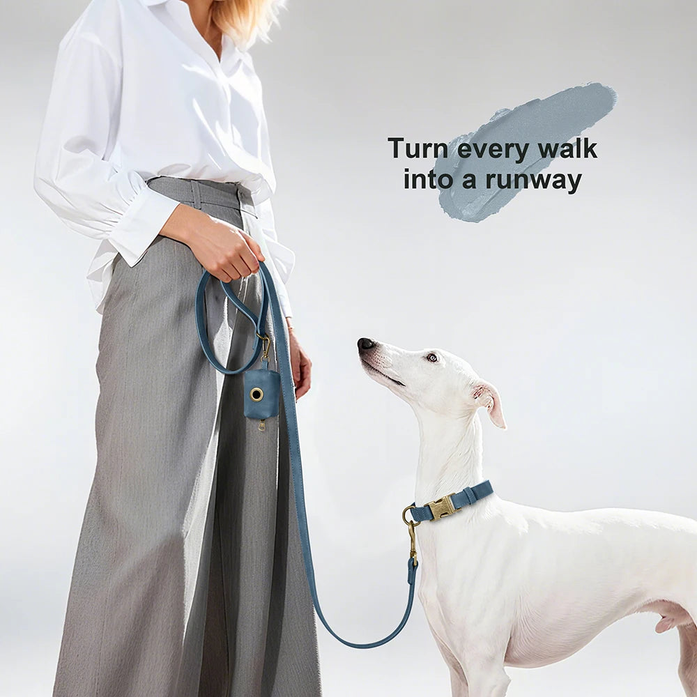 ComfortGrip Premium PU Leather Dog Leash – Heavy-Duty 5ft Walking Lead with 360° Rotatable Hook
