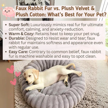 SnuggleNest Rabbit Plush Pet Bed – Cozy Comfort for Cats & Dogs