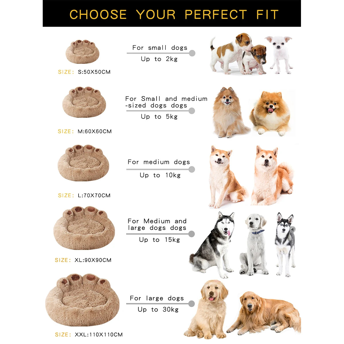 Fluffy Dog Bed Large Pet