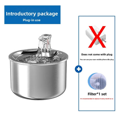 Stainless Steel Pet Water Fountain with Circulating Flow