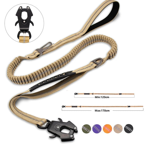 Heavy Duty Tactical Bungee Dog Leash No Pull Dog Leash