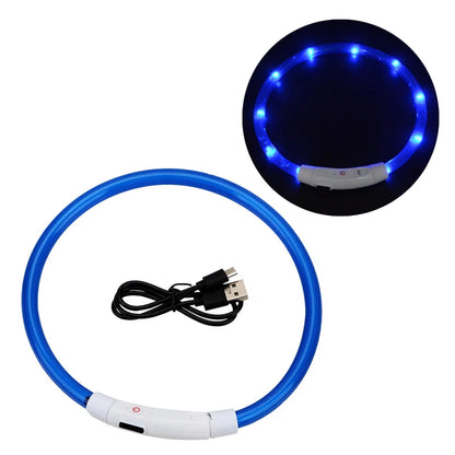 NightGlow USB Rechargeable LED Safety Collar – High-Visibility Cut-to-Fit Loss Prevention Collar