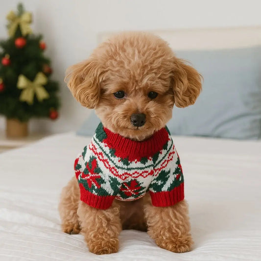 Cozy Christmas Rudolph Elk Sweater - Festive Knitwear for Your Pet