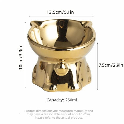 WhiskerDine Ergonomic Ceramic Pet Bowl – Elevated Anti-Spill Feeder for Neck Protection