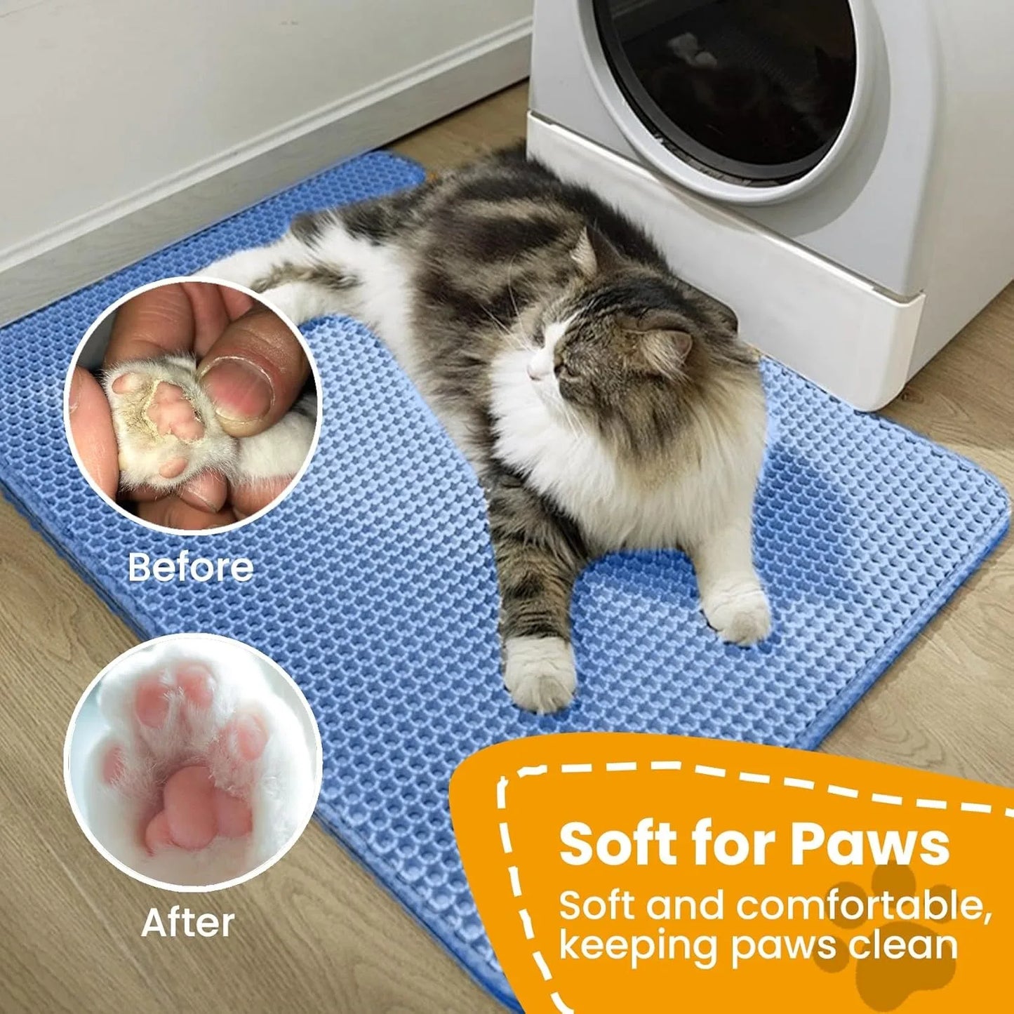 PawGuard Double Layer Cat Litter Mat - Non-Slip, Waterproof Protection