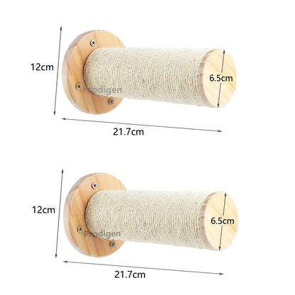Cat Climbing Shelf Wall Mounted Four Step Stairway With Sisal Scratching