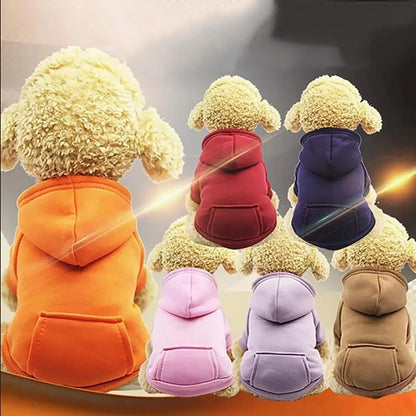 Paws-and-Pocket Cozy Fleece Hoodie – Classic Autumn/Winter Comfort for Dogs and Cats