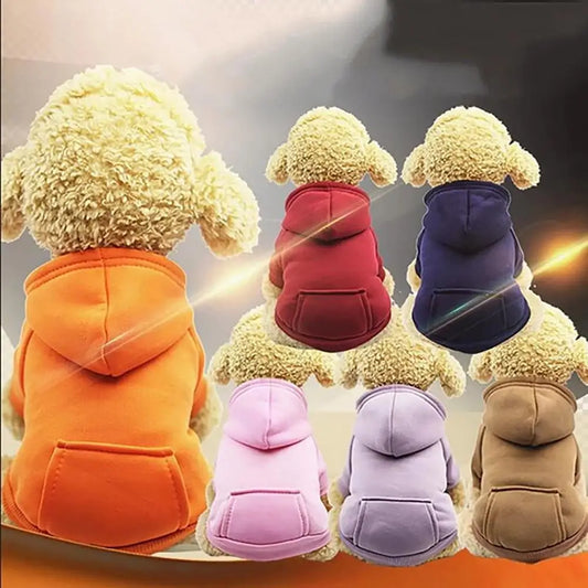 Paws-and-Pocket Cozy Fleece Hoodie – Classic Autumn/Winter Comfort for Dogs and Cats