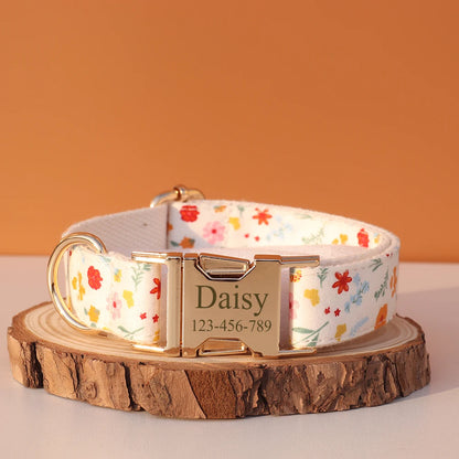 Personalized Dog Collar & Leash Set – Luxury Padded Nylon Walking Essentials with Custom Nameplate