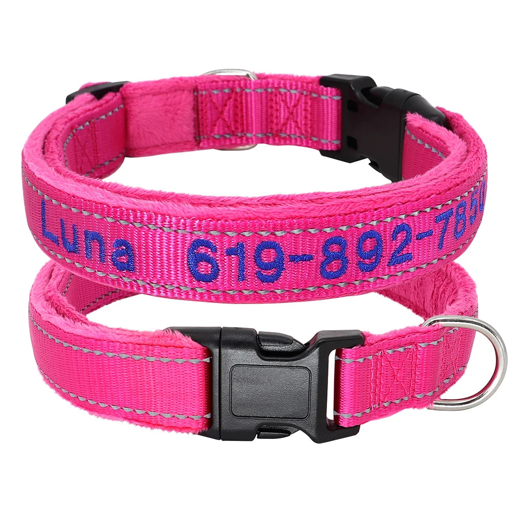 GuardGlow Personalized Embroidered Reflective Dog Collar – Premium Padded Night Safety for All Breeds