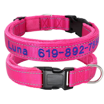 GuardGlow Personalized Embroidered Reflective Dog Collar – Premium Padded Night Safety for All Breeds