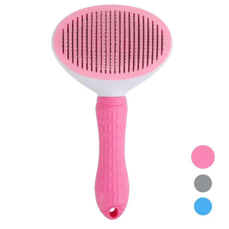 FurGlow Self-Cleaning Grooming Comb – Premium De-Shedding Slicker Brush for Cats and Dogs