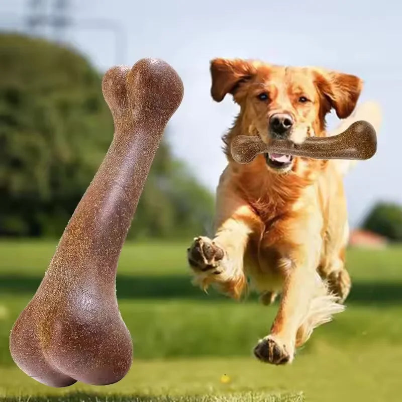 Dog Bone Eco-Friendly Wood Chew Toy – Durable Anti-Bite Teething Toy for All Breeds