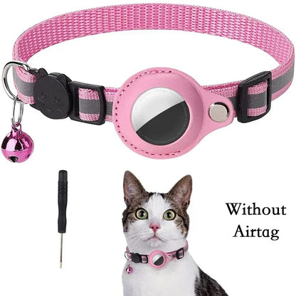 Reflective Anti-Lost Cat Collar with Airtag Protective Case & Bell