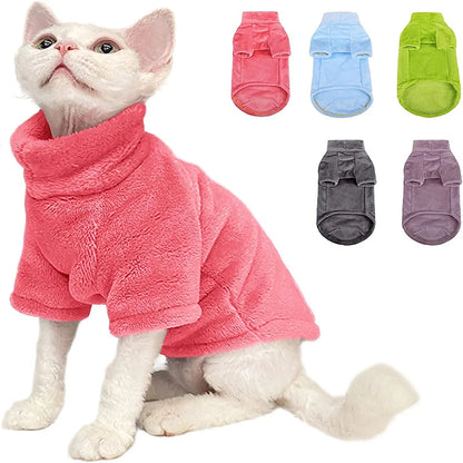 Turtleneck Cat Sweater Coat Winter Warm