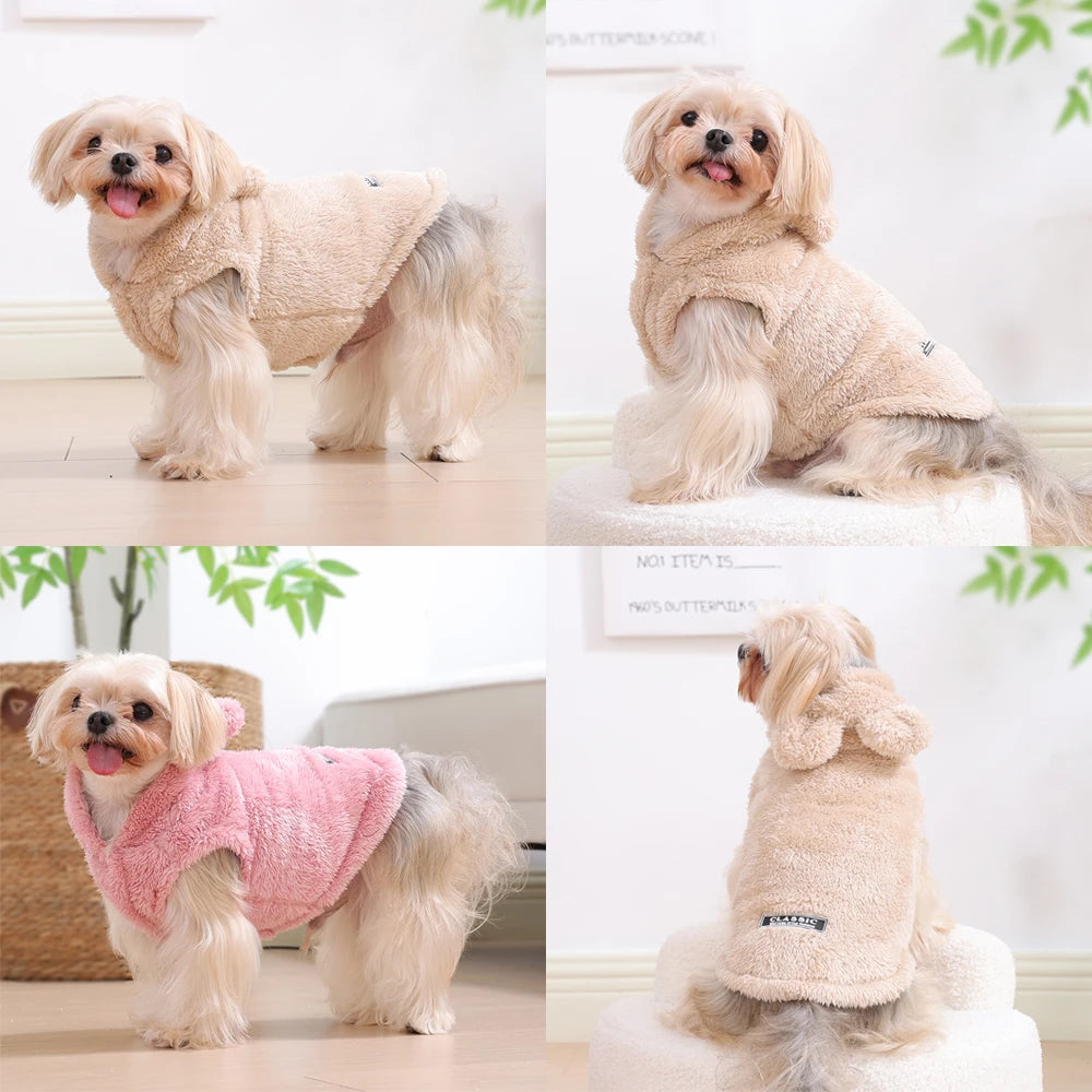 SnuggleHood Fleece Pet Hoodie - Cozy Warmth for Small and Medium Breeds