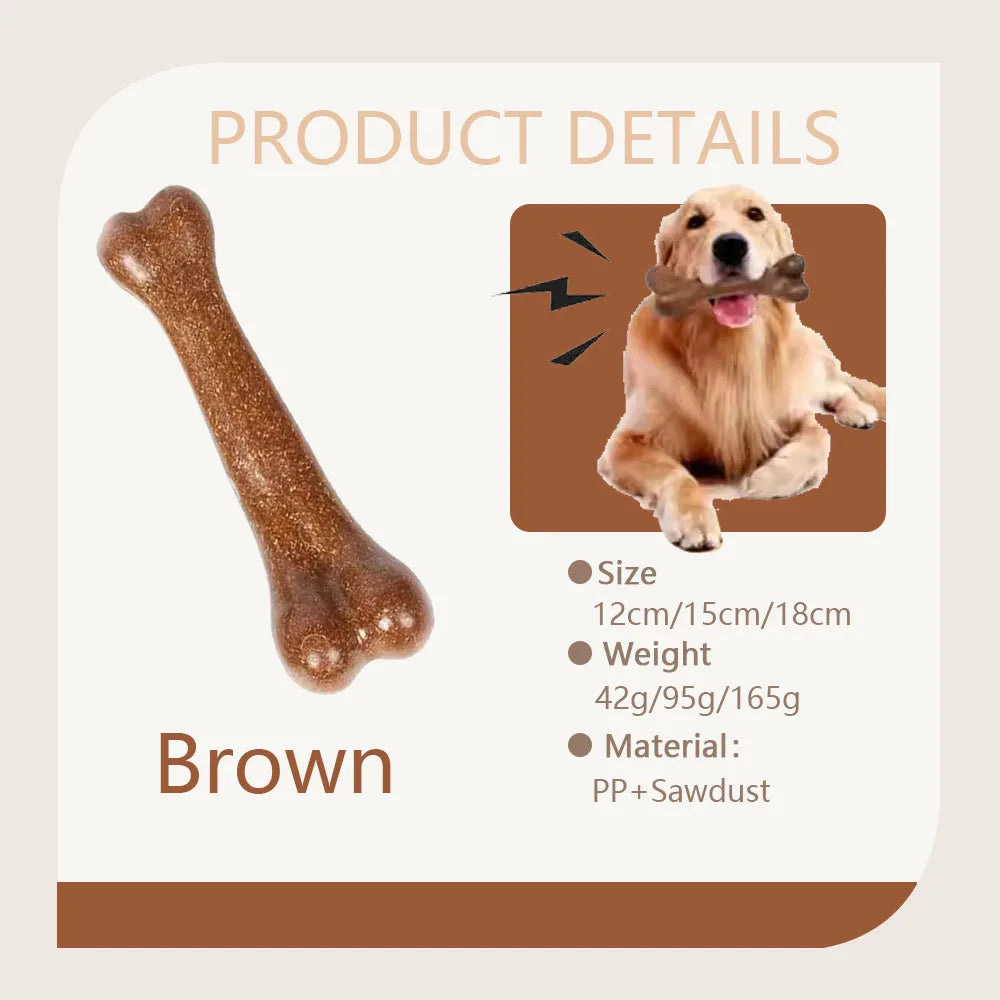 Dog Bone Eco-Friendly Wood Chew Toy – Durable Anti-Bite Teething Toy for All Breeds