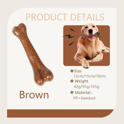 Dog Bone Eco-Friendly Wood Chew Toy – Durable Anti-Bite Teething Toy for All Breeds
