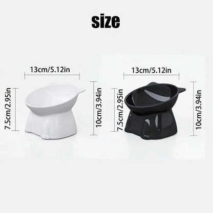 PurrComfort Orthopedic Tilted Cat Bowl – Anti-Vomiting 15° Slanted Food & Water Feeding Station with Stable Non-Slip Base