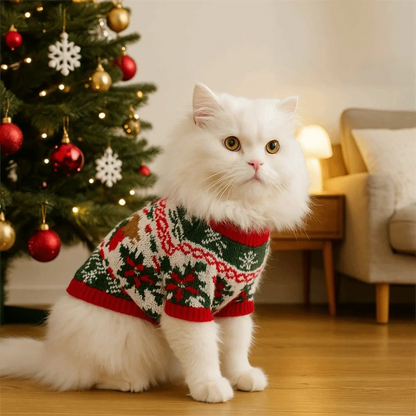 Cozy Christmas Rudolph Elk Sweater - Festive Knitwear for Your Pet