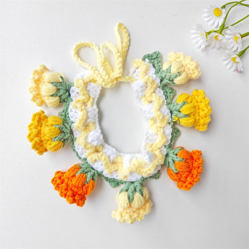 CozyFruit Handmade Knitted Neck Collar – Cute Accessories for Cats and Dogs