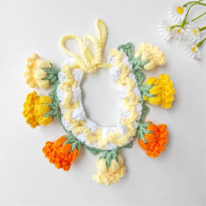 CozyFruit Handmade Knitted Neck Collar – Cute Accessories for Cats and Dogs