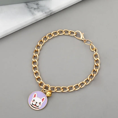 PawChic Gold-Tone Chain Collar – Fashionable Pendant with Bells for Puppies and Cats