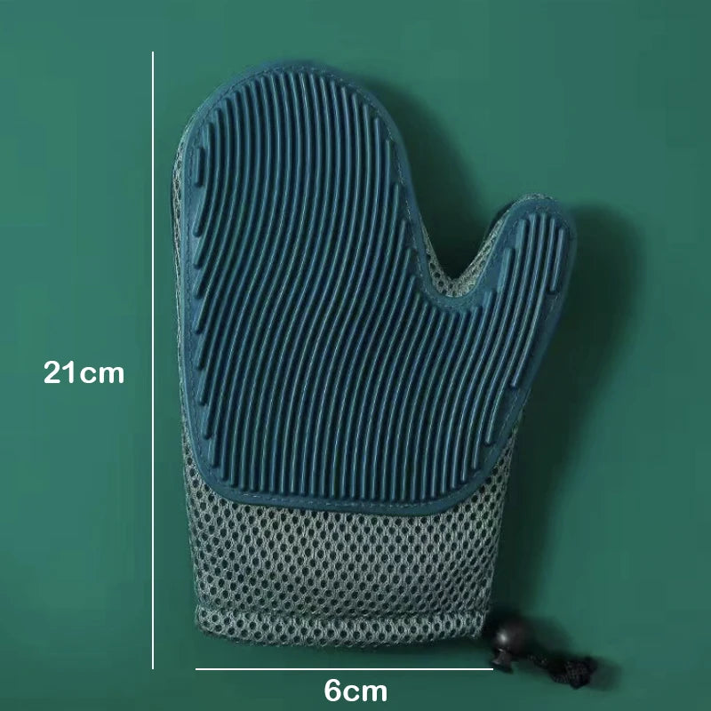GloveSpa Two-Sided Pet Grooming Glove – Gentle Loose Fur Remover & Massage Tool