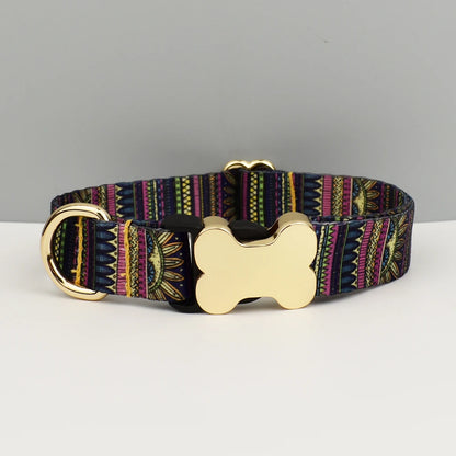 EthnoCharm Custom Engraved Dog Collar & Leash Set – Personalized with Nameplate