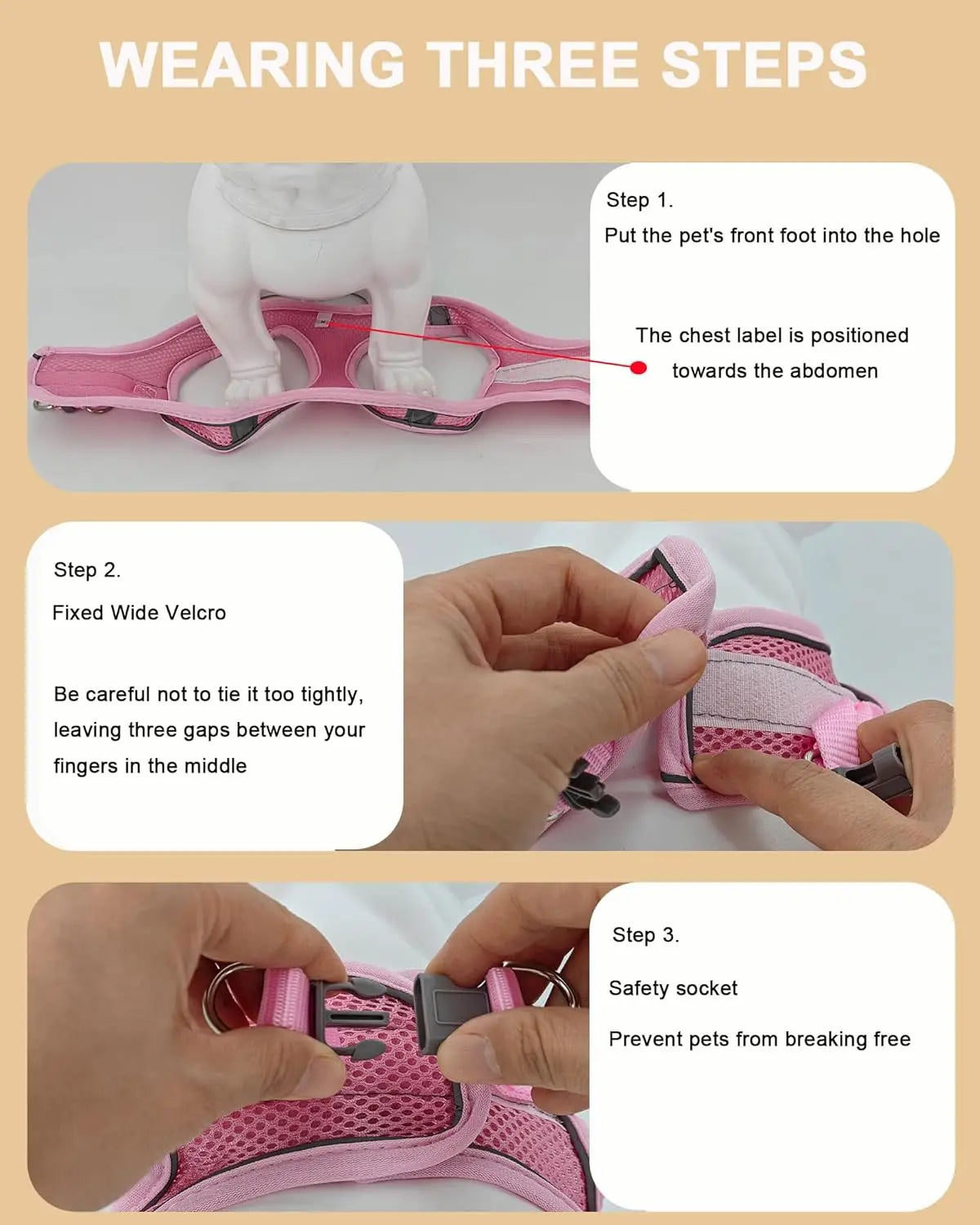 AirStride Breathable Mesh Vest Harness – Soft & Adjustable Training Harness for Dogs & Cats