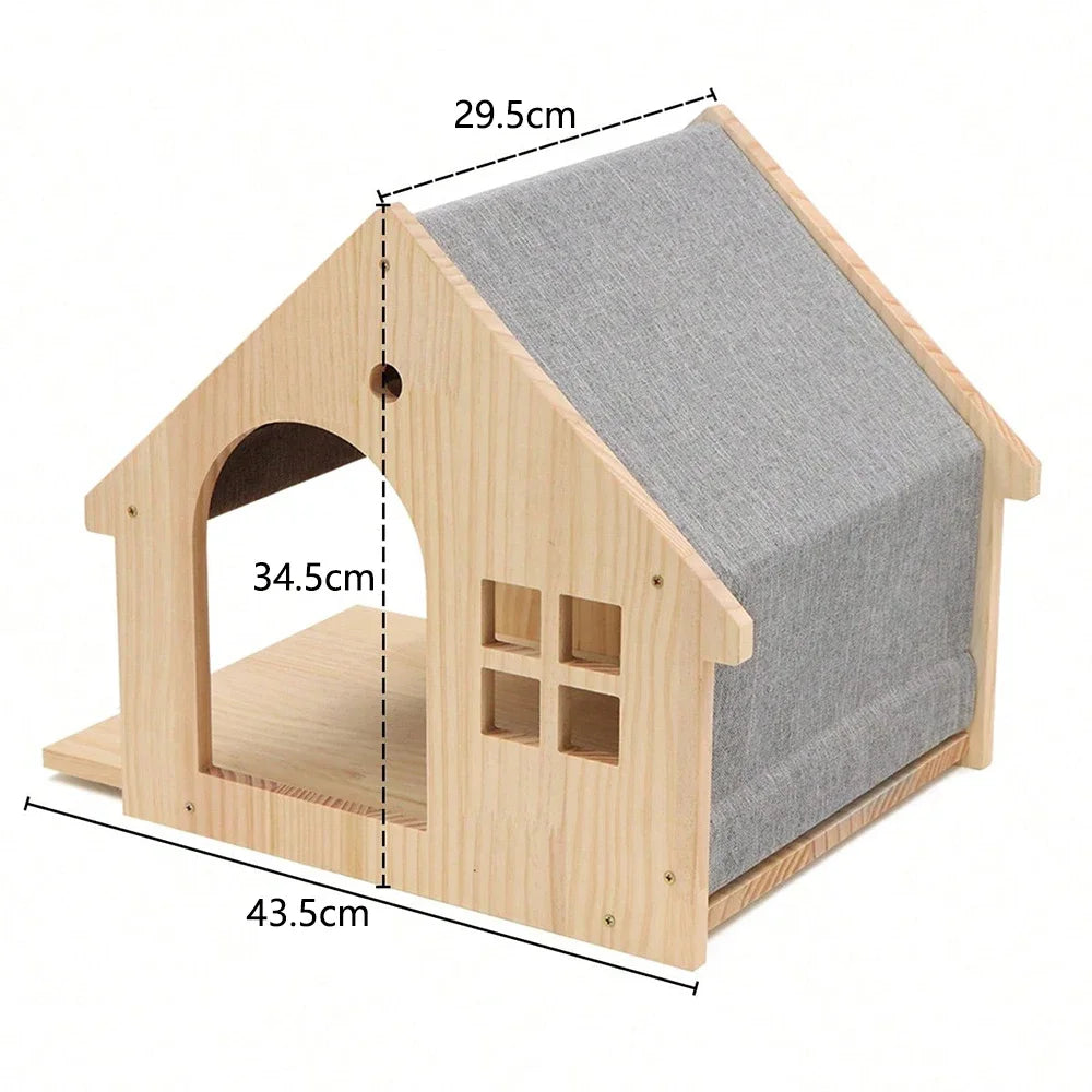 WhiskerWonder Wall-Mounted Cat Playground - Wooden Climbing Shelves & Sisal Scratcher