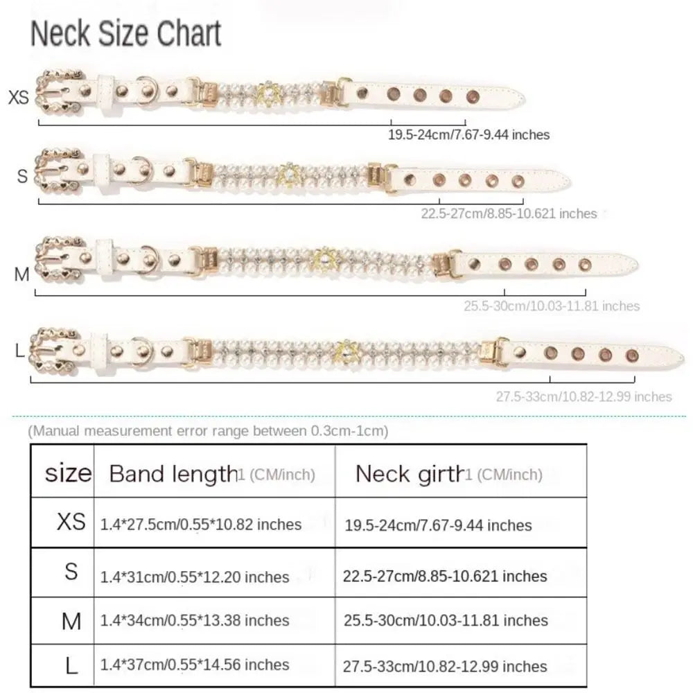 LuxePearl Sparkling Crystal & Pearl Collar – Glamorous Elegance for Small Dogs & Cats