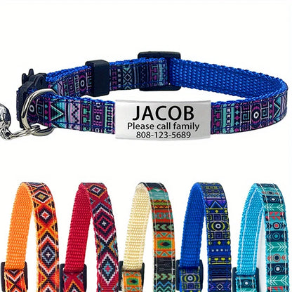 Personalized ID Tag Cat Collar with Bell & Safety Breakaway