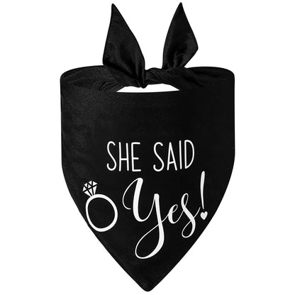 EverAfter Engagement & Wedding Pet Bandana – Charming Announcement Triangle Scarf