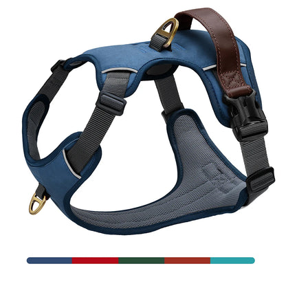 Retro Charm Leather Dog Harness - Durable & Breathable Control Vest for All Dogs