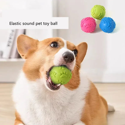 PawPlay Textured Rubber Squeaky Ball – Non-Toxic Interactive Chew Toy for Dogs