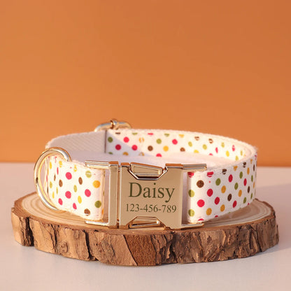 Personalized Dog Collar & Leash Set – Luxury Padded Nylon Walking Essentials with Custom Nameplate