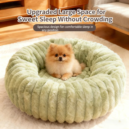 SnuggleNest Striped Pet Bed – Luxurious Comfort for Cats & Small Dogs