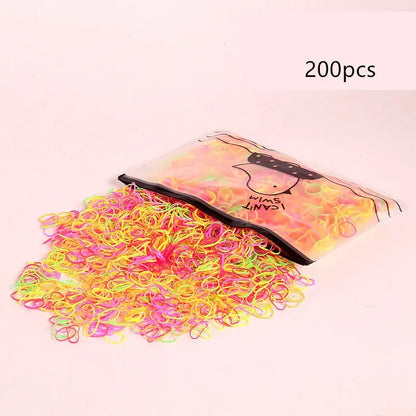 High-Elasticity Pet Hair Bands – 200-Piece Vibrant Grooming Set