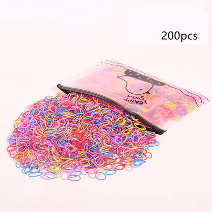 High-Elasticity Pet Hair Bands – 200-Piece Vibrant Grooming Set