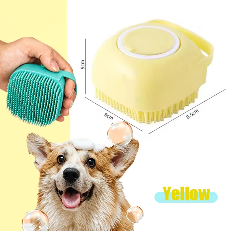 BubbleSpa Silicone Bath Massage Brush – Multifunctional Shampoo-Dispensing Grooming Brush